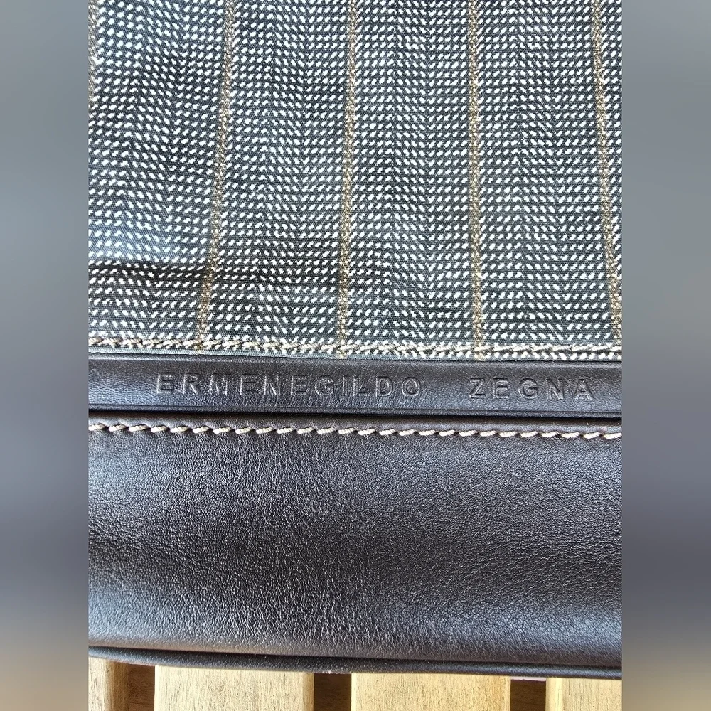 Emernegildo Zegna Elegant Black and Gray Men's Briefcase